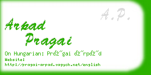 arpad pragai business card